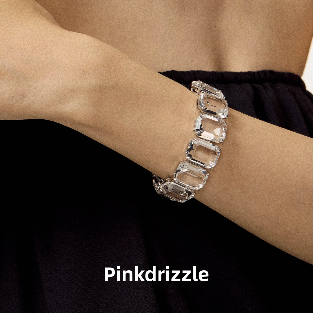 Pinkdrizzle 铜合金手链 秀场女王方糖可调节手链轻奢百搭夏日