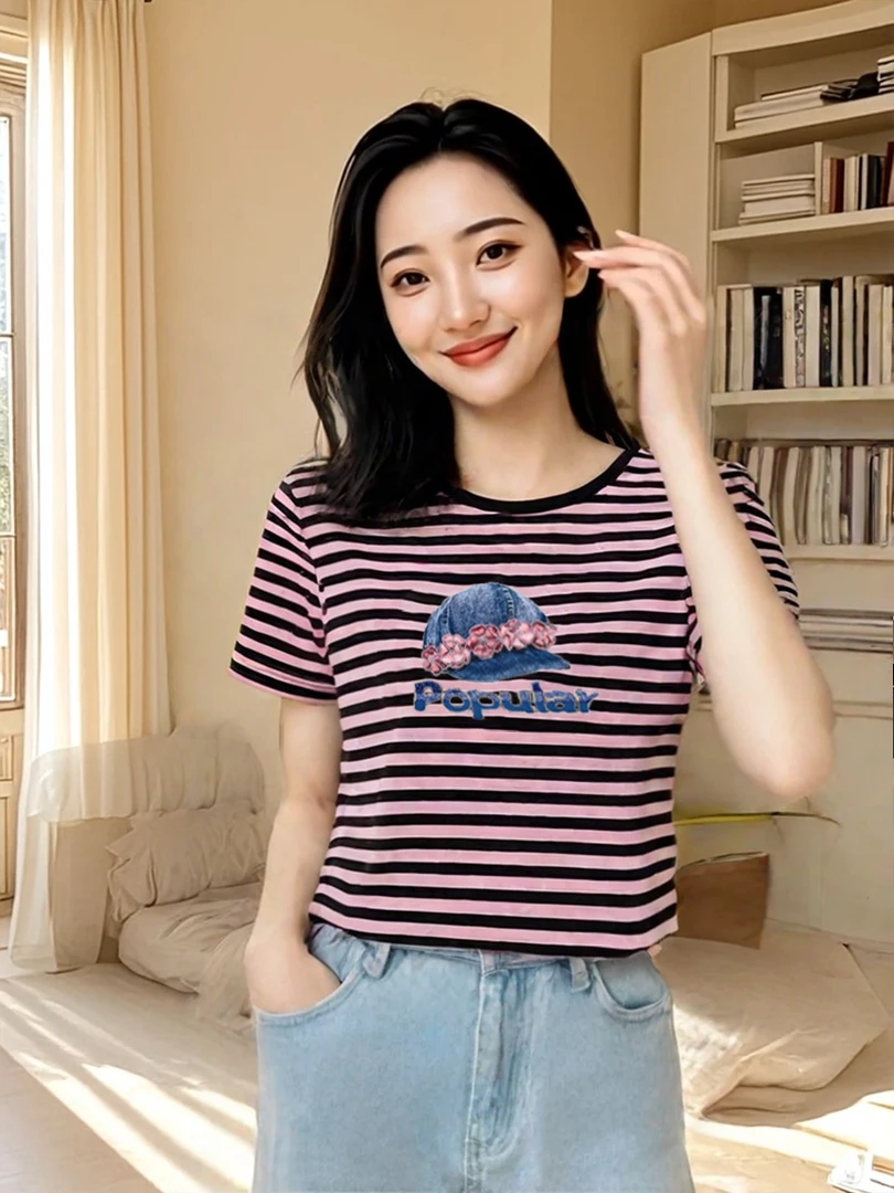 【吴姐定制】73003新款上新比特棉夏季短袖T恤YX