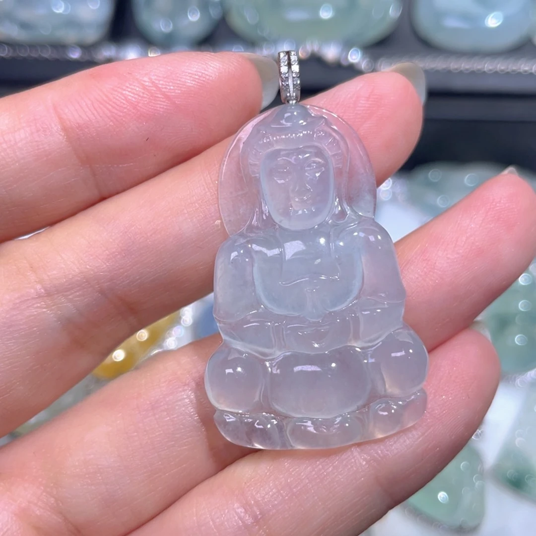 颈饰18K金镶嵌翡翠翡翠