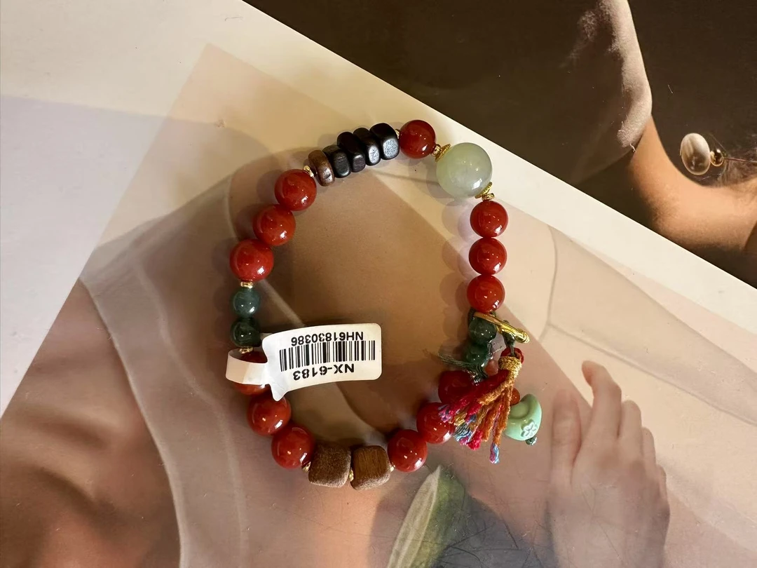 非金属仿珍珠手链 【小胖家】设计感复古撞色串珠手链