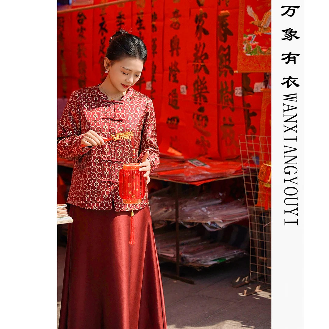 【万象有衣】新春贺岁-云锦巳巳如意原创设计师款棉服-7492