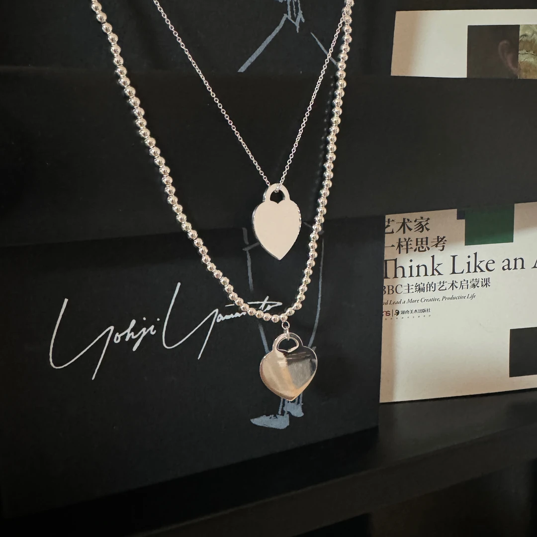 合金项链 SS定制【T大爱心牌牌项链系列】轻奢时尚新中式小众饰品