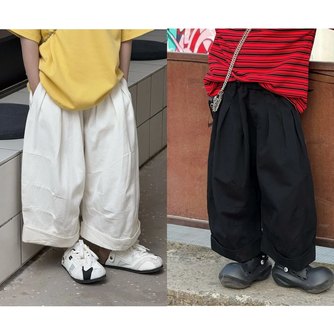 现货THE LUHAN【维尼海岸】夏季百搭八分裤亲子装中大童裤子25104