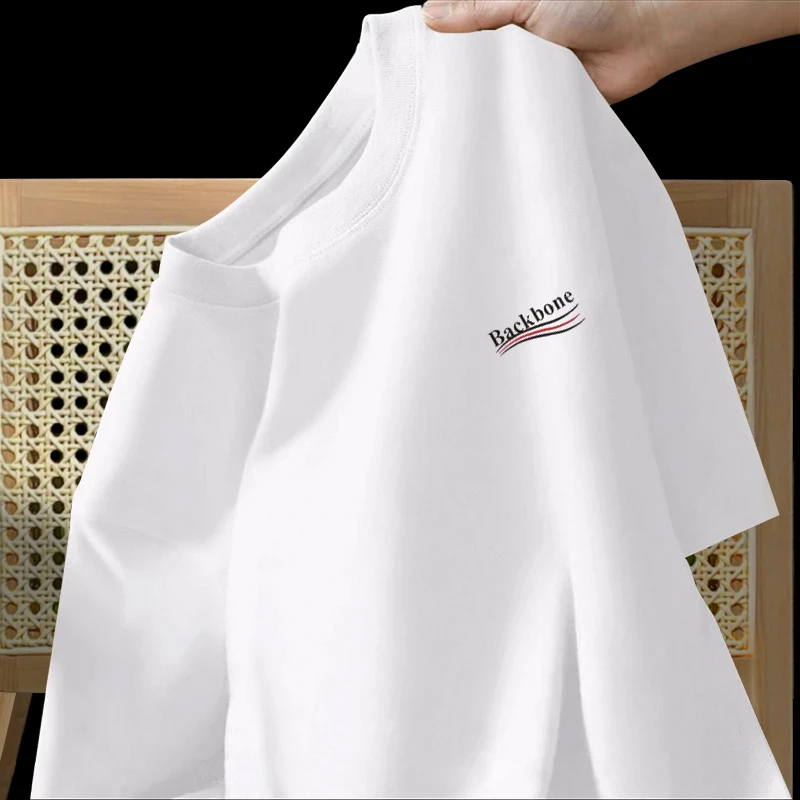 啄木鸟2025夏季纯棉男士短袖t恤简约宽松圆领衣服打底衫全棉T半袖