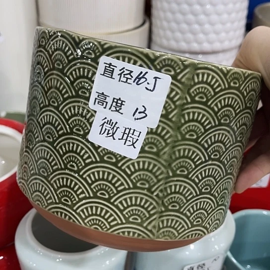 多肉绿植陶瓷花盆9.9包邮，有孔