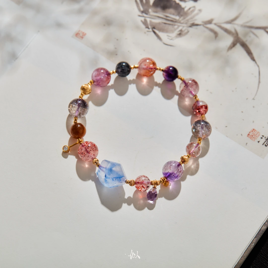 【灵渊】·似梓珠宝· 18K超七蓝线单圈手串 SZCC2402709