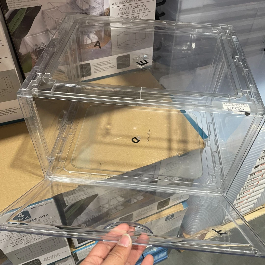包邮开市客透明SHOEBOX双开门亚克力展示鞋盒学生宿舍大容量防尘