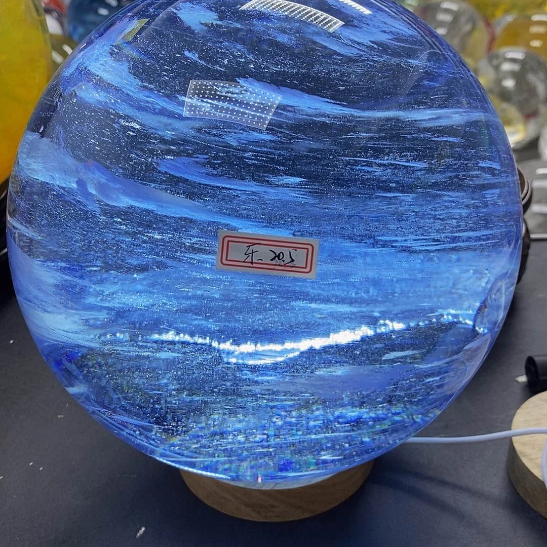 乐***)石材20.5厘米蓝水摆件