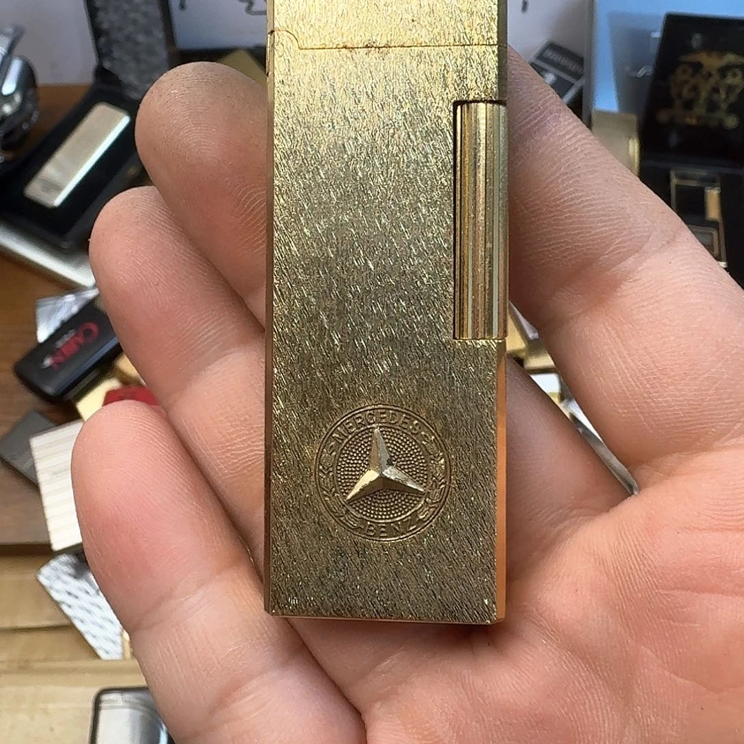 天***同奔驰金色搓轮打火机
