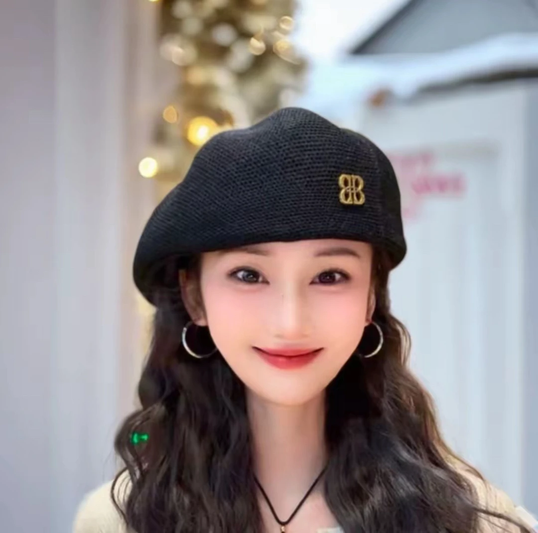 秋冬款英伦复古贝雷帽日系复古帽子百搭针织冬季保暖贝雷帽画家