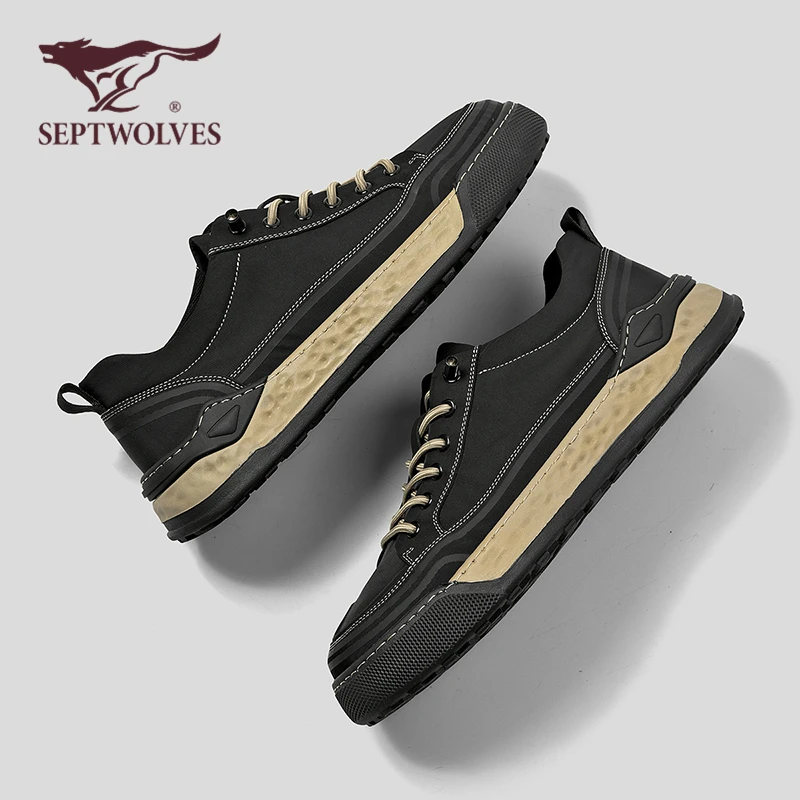 七匹狼正品男鞋秋季新款轻便透气运动休闲鞋男士一脚蹬厚底板鞋男