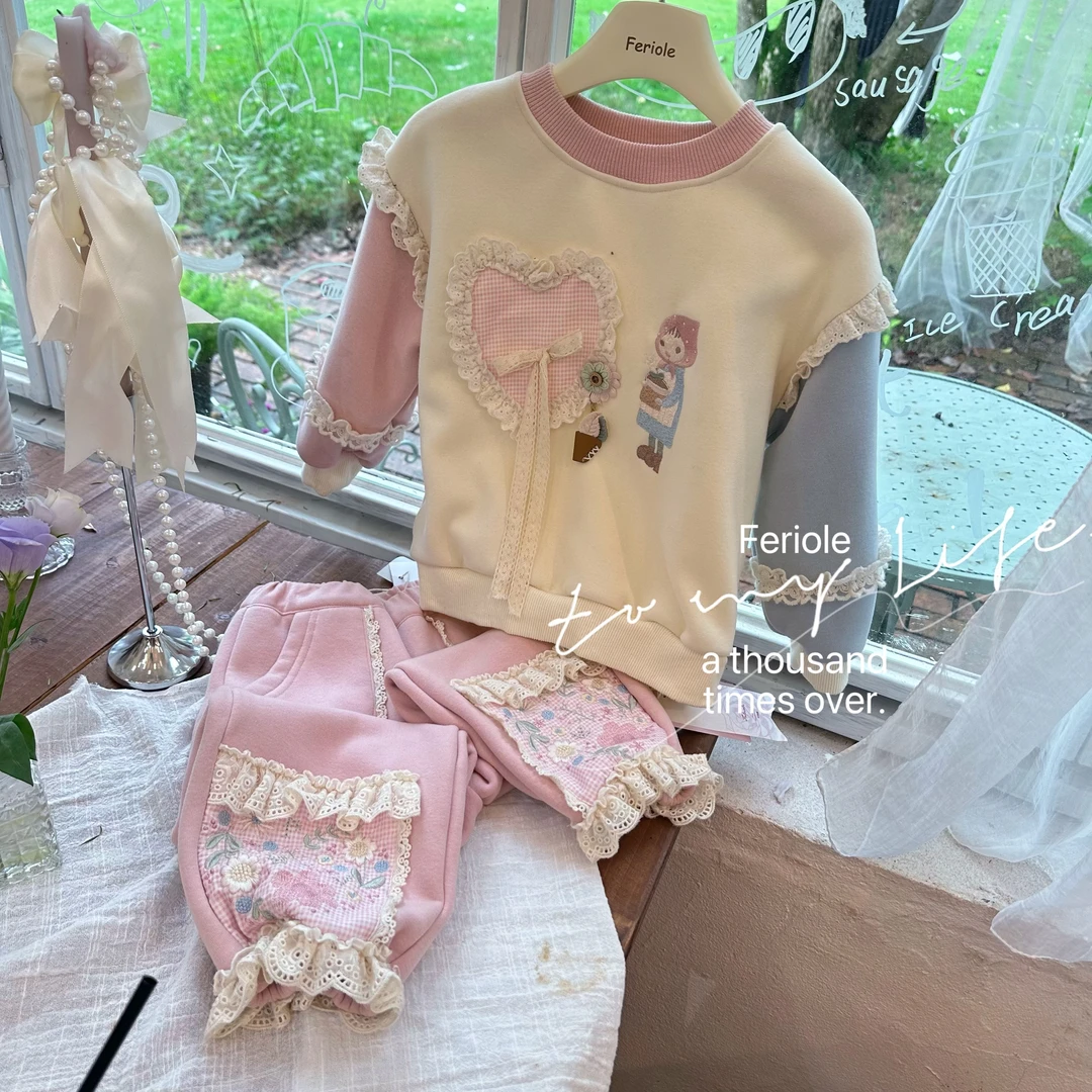 【加绒】FLL-53865-儿童韩系百搭重工拼接袖卫衣（冬款）