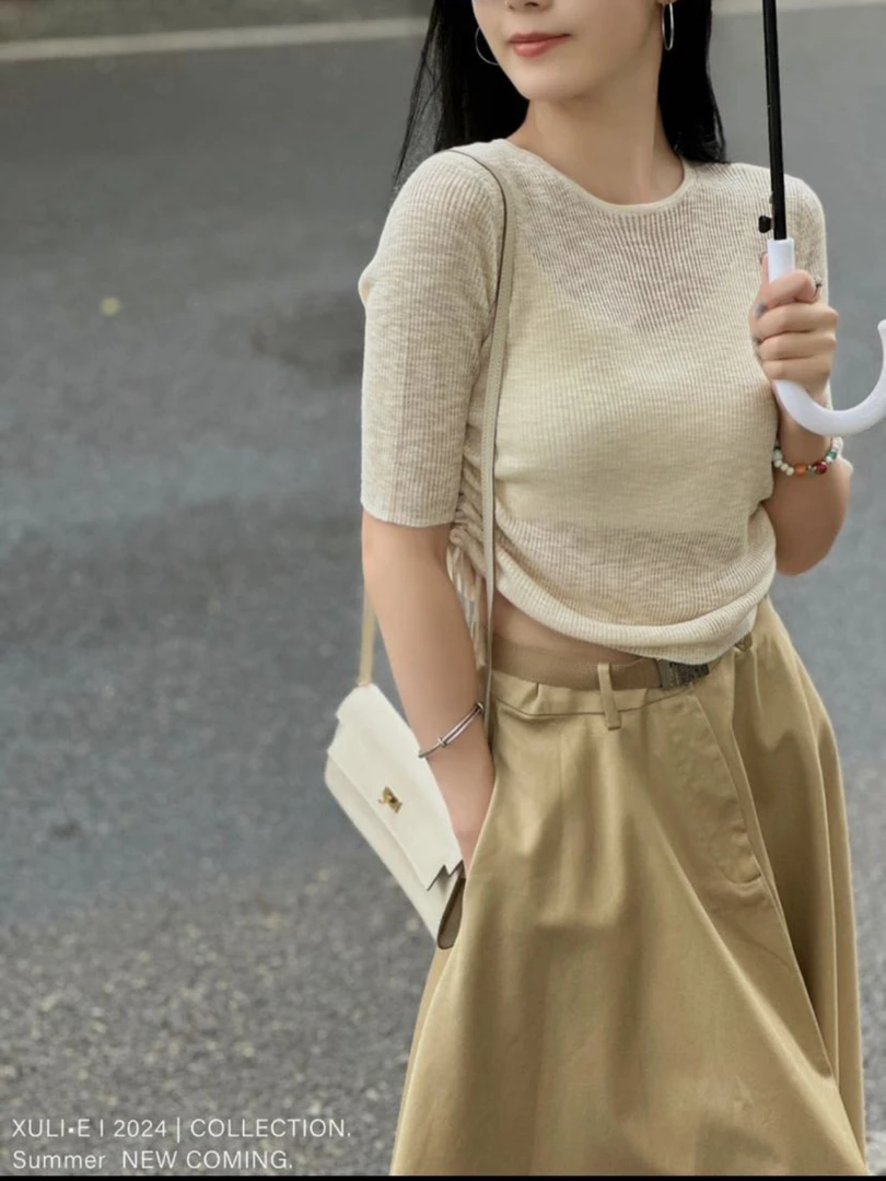 XULI'S EPOCH抽绳针织上衣·90238·发回来拉黑