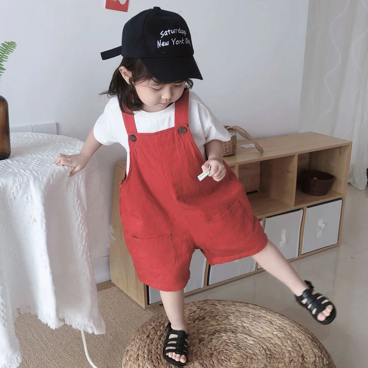 儿童夏季短款背带裤宽松大版凉爽夏天裤子年新款休闲短裤