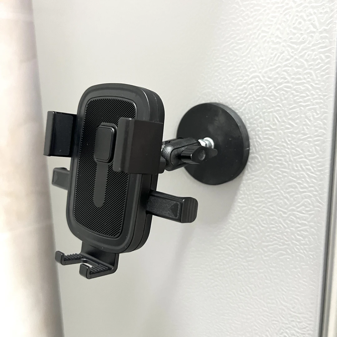 强力磁铁吸盘手机支架户外铁杆拍照直播缝纫机磁吸手机夹360旋转