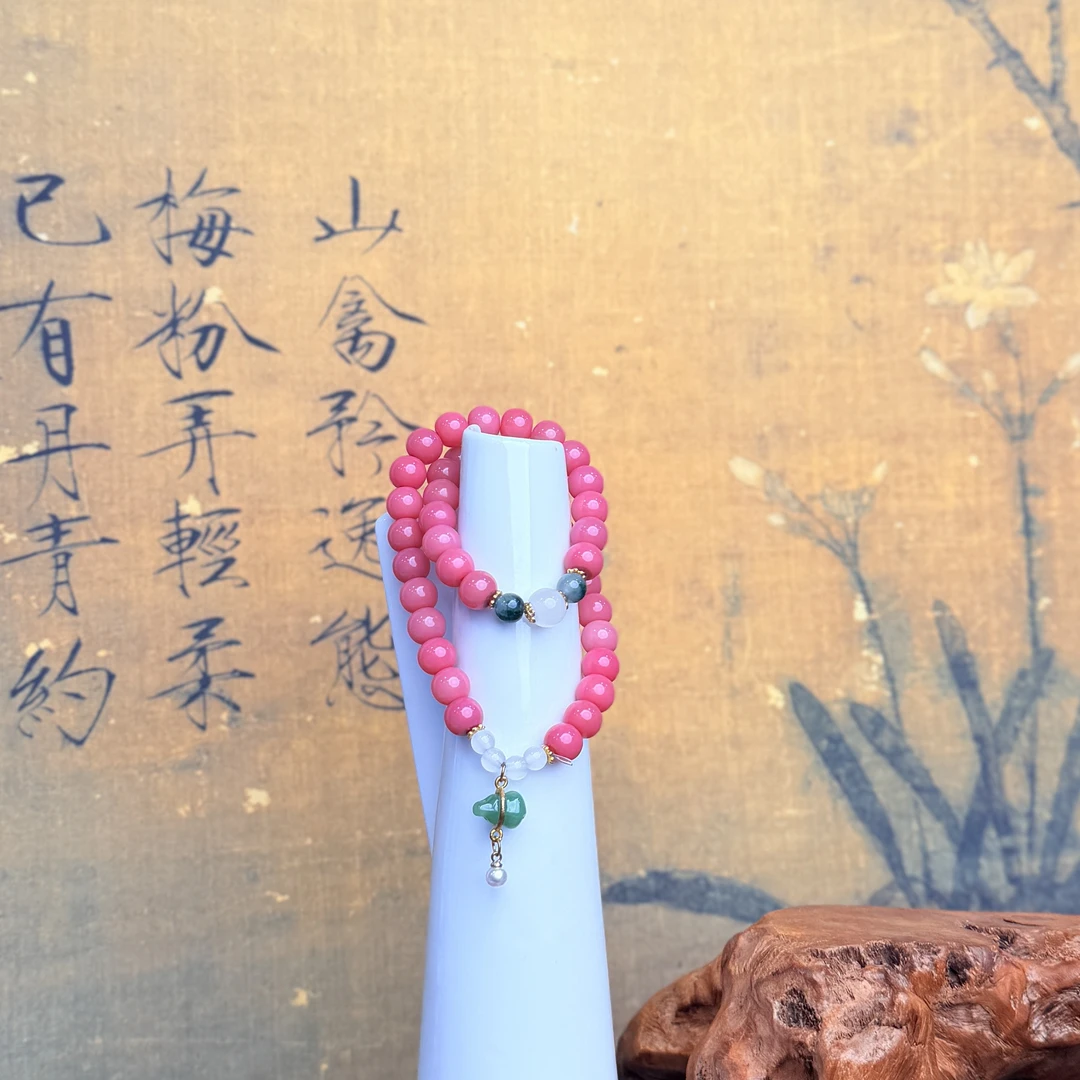 DP 1130-1.0深粉色菩提+玉葫芦配饰深粉菩提（无礼盒）