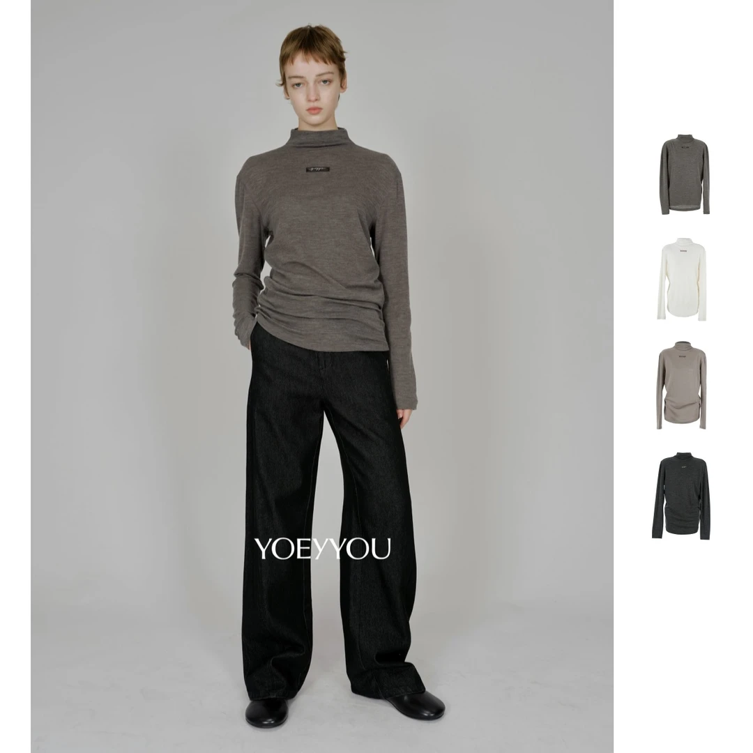 项小七YOE YYOU   25秋冬新品极简堆量上衣休闲中领女款