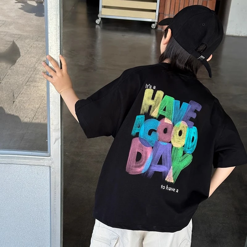 童装男童夏装T恤短袖2025新款男孩夏款儿童半袖夏季上衣中大童潮t