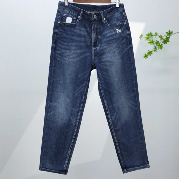 潮牌男女瑕疵百搭休闲蓝色牛仔长裤3154-A-6-6