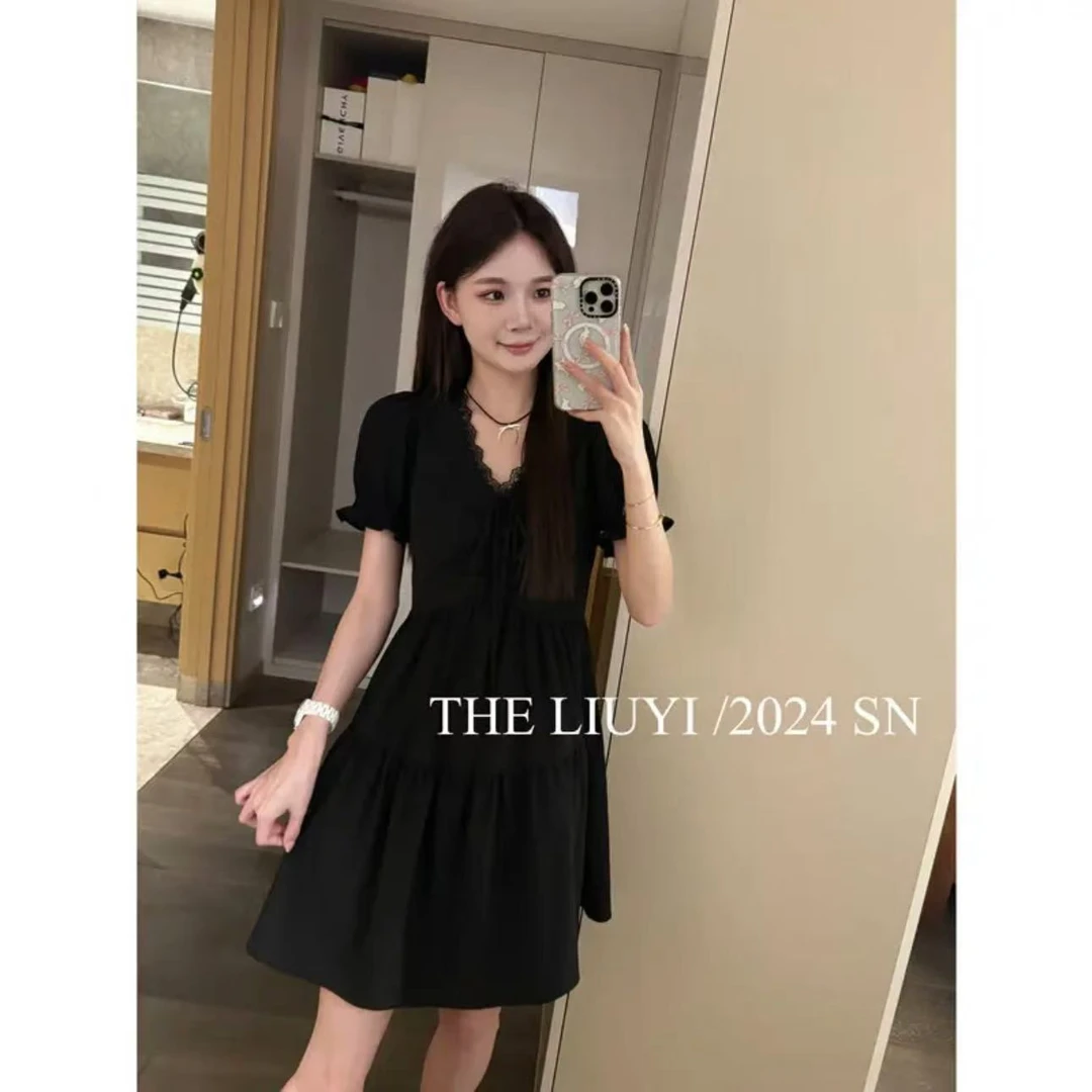 【LIUYI】女神降临~夏季法式显瘦连衣短裙46185