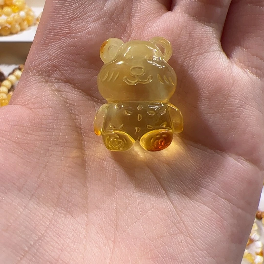琥珀未镶嵌珠宝奇石小熊