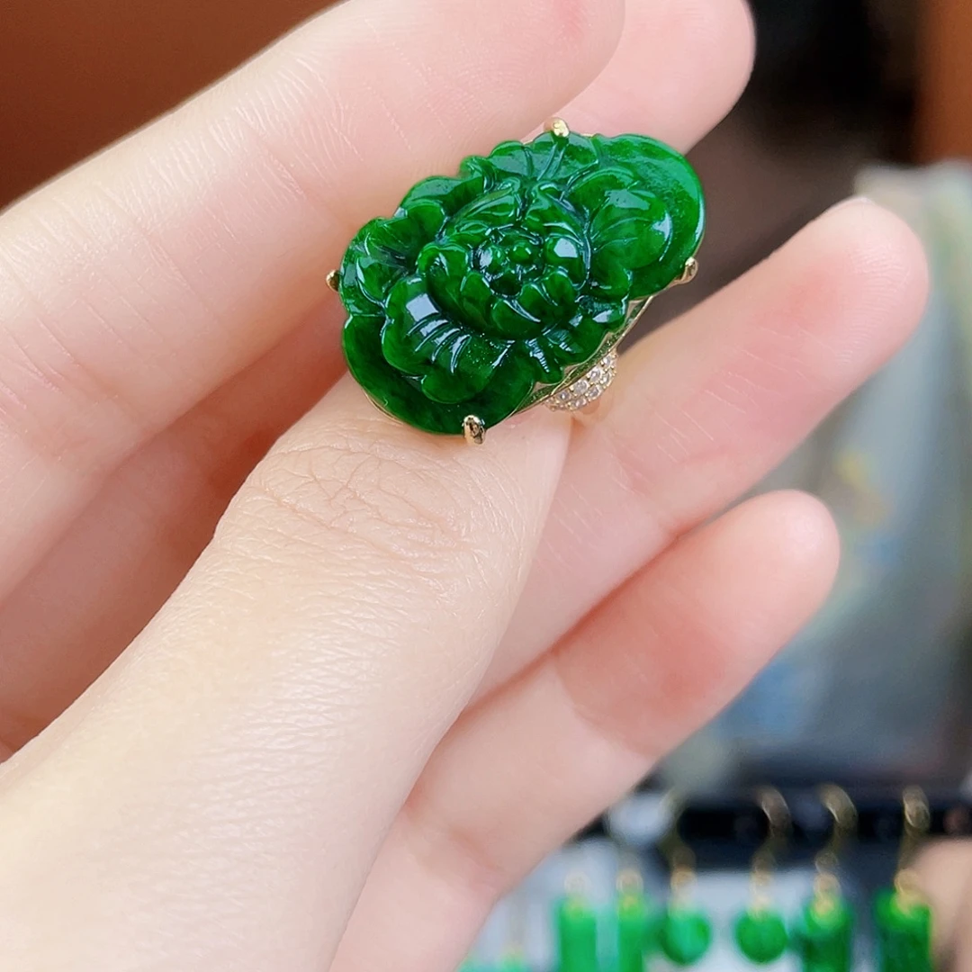 翡翠银S925镶嵌耳饰