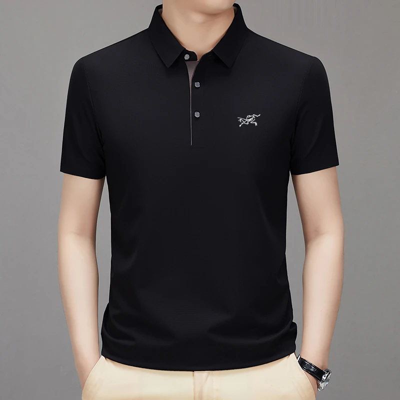 【撤柜清仓】刺绣款男士t恤短袖夏季高品味男士休闲冰丝Polo衫男款
