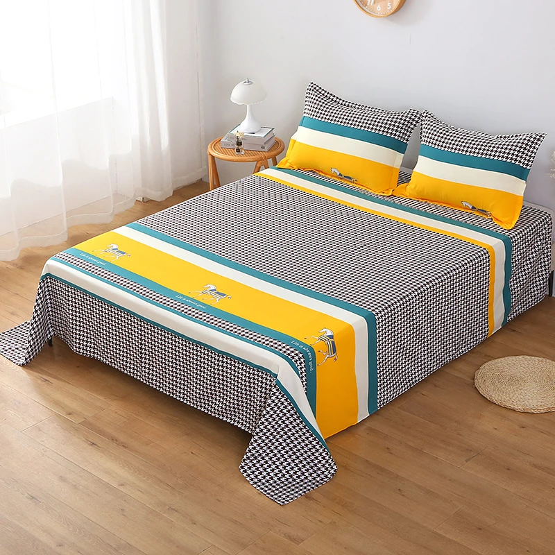 【1.2*2.3床单】~优肤棉四季通用简约风床单透气单双人宿舍通用