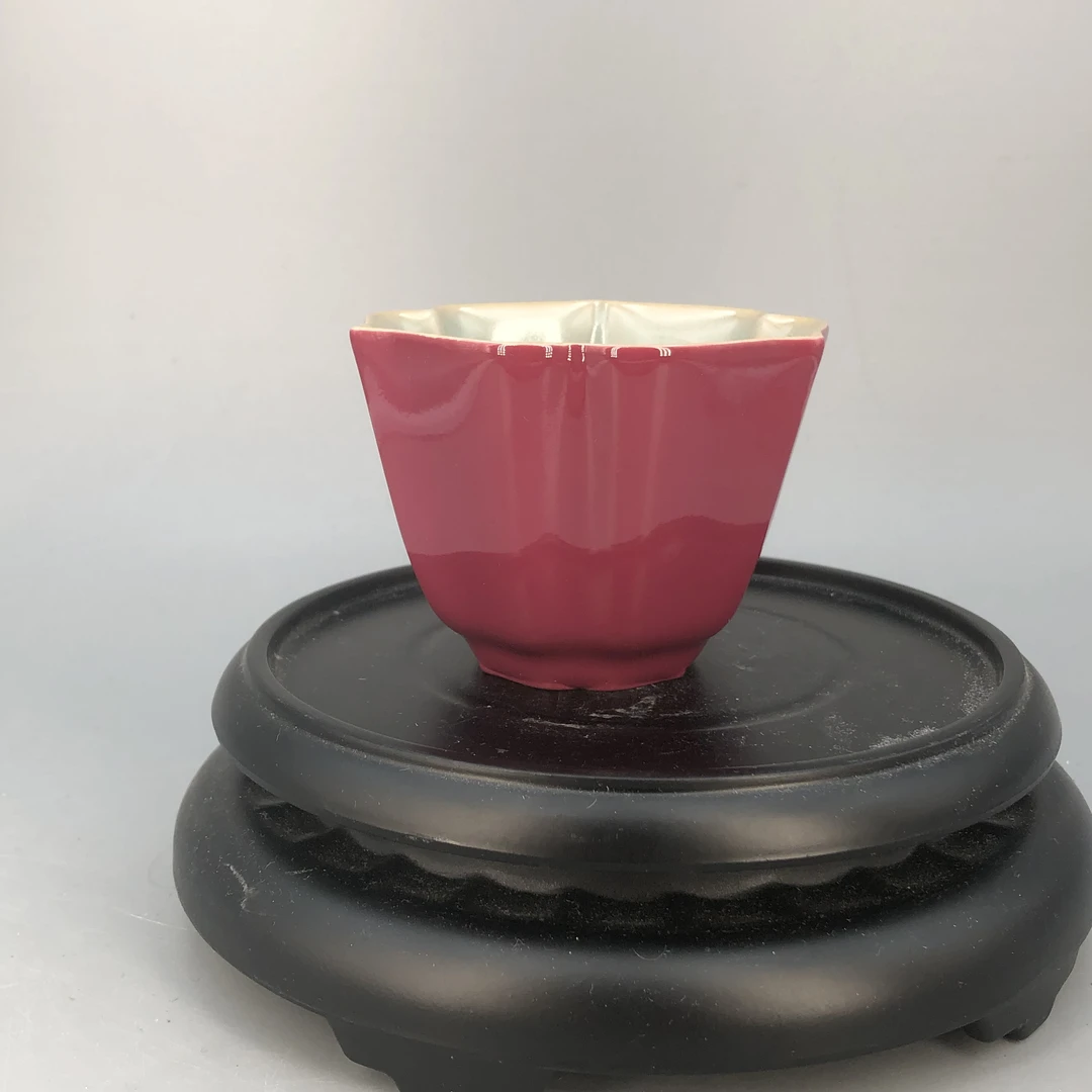 【景德】问鼎 wd0521 问鼎汝瓷/鼎峰系列/天青辛丑/葵堇杯(胭脂红)