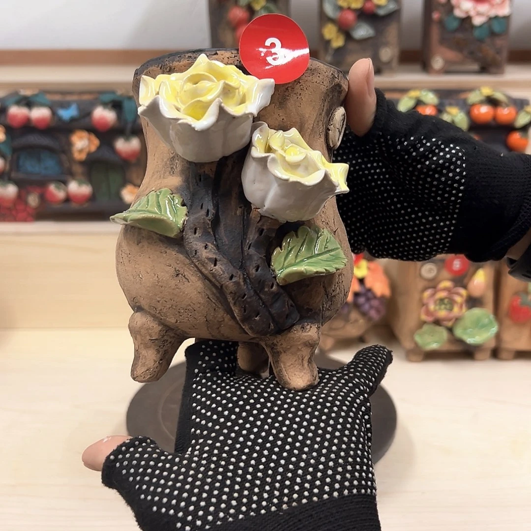 紫砂花盆3号内口8.5外高14