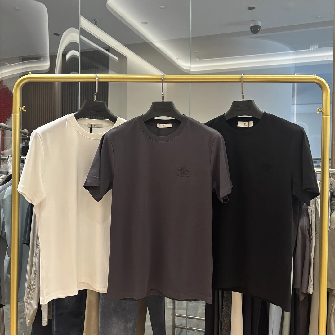 液氨凉感水柔棉！浮雕印花！夏季男款纯色休闲上衣圆领短袖T恤衫