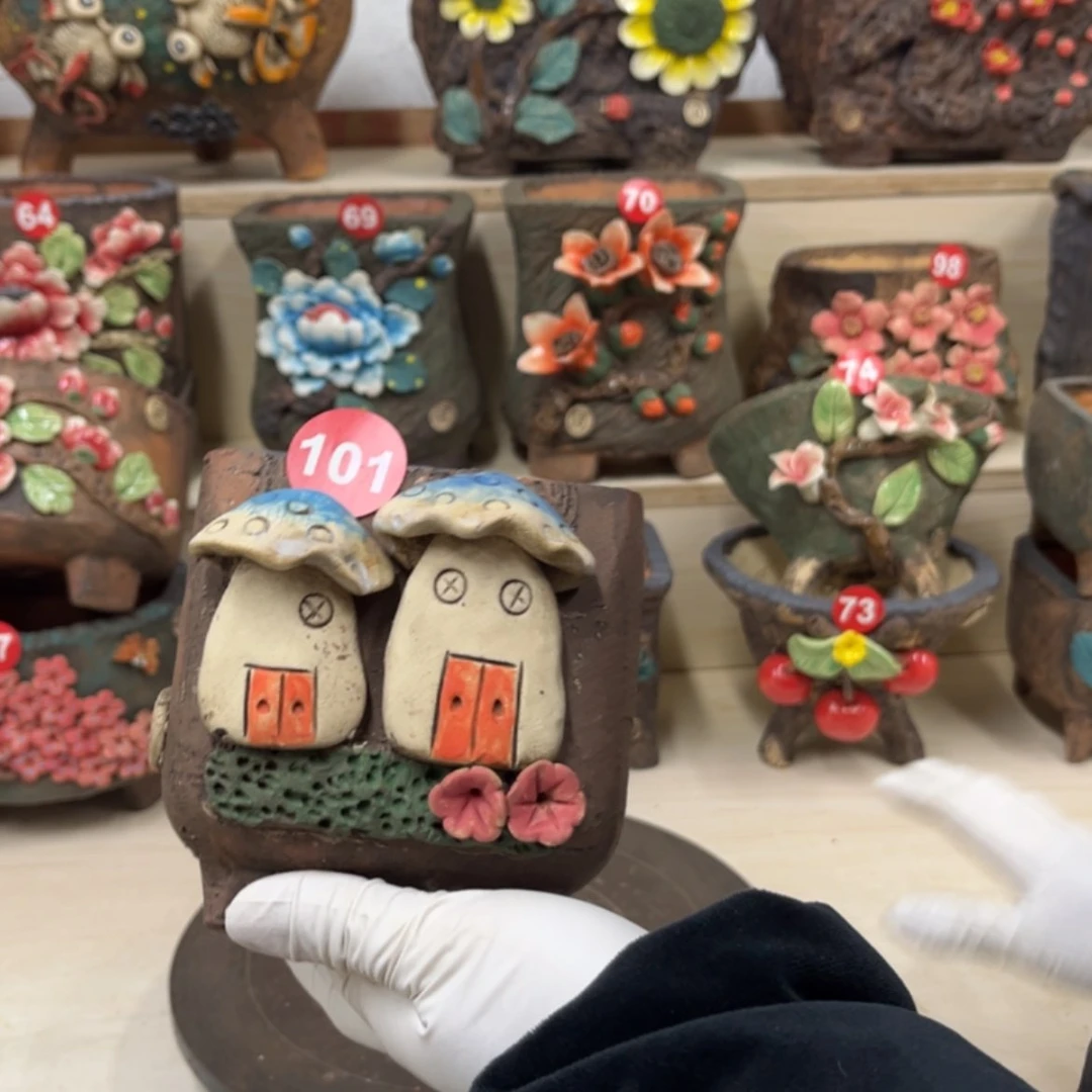 【闪购商品】紫砂花盆101号内口9×9脚高11