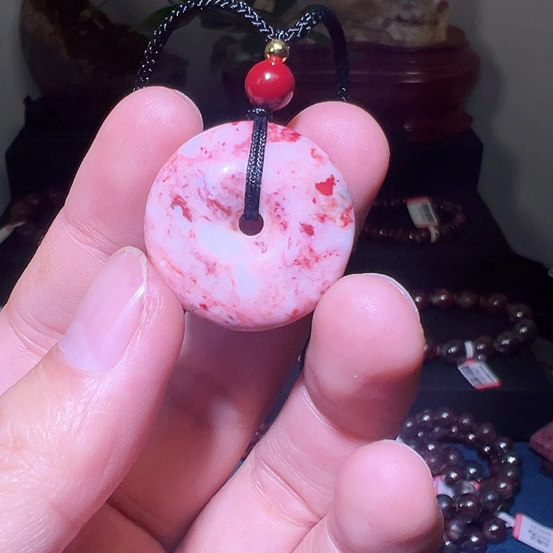 天然辰砂纯天然扣子