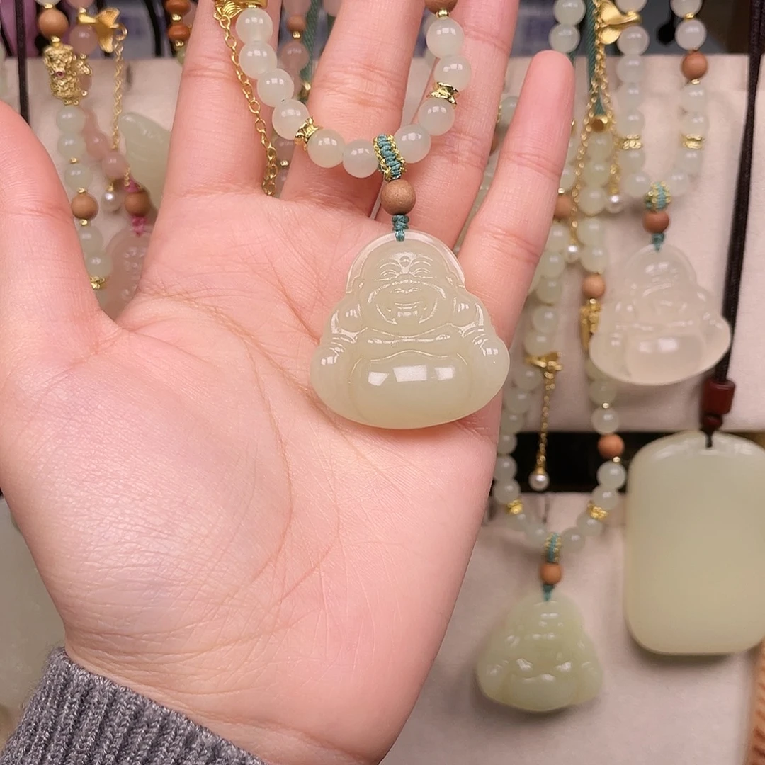 石英质玉未镶嵌颈饰35绿佛重工绳