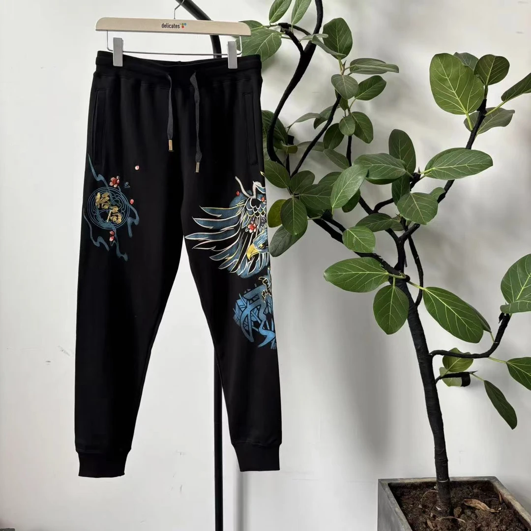 龙年重工刺绣休闲束脚卫裤 2879