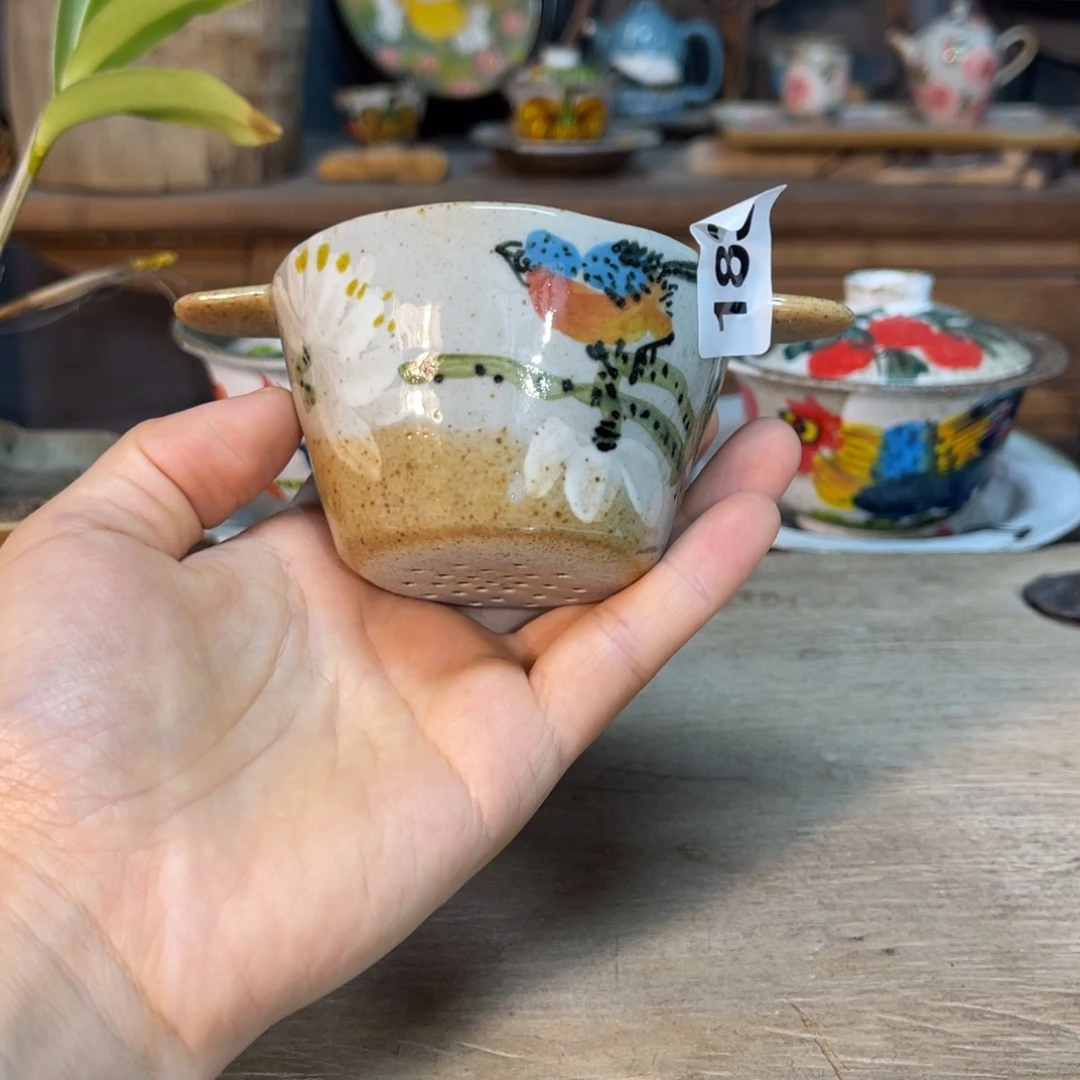 壶素浅陶瓷手工手绘
