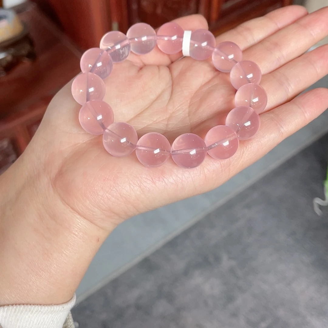 芙蓉石手链未镶嵌粉晶