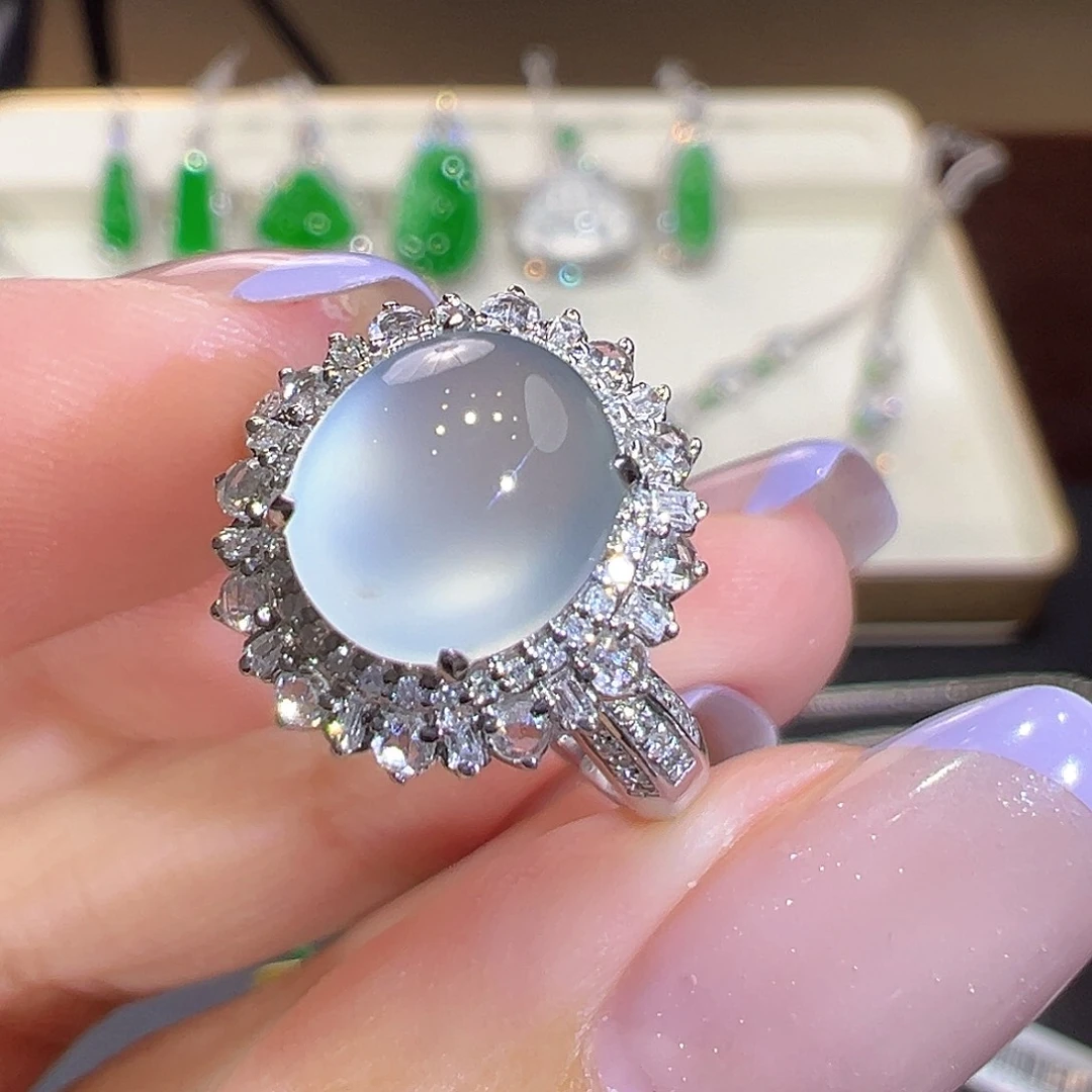 翡翠18K金镶嵌戒指翡翠