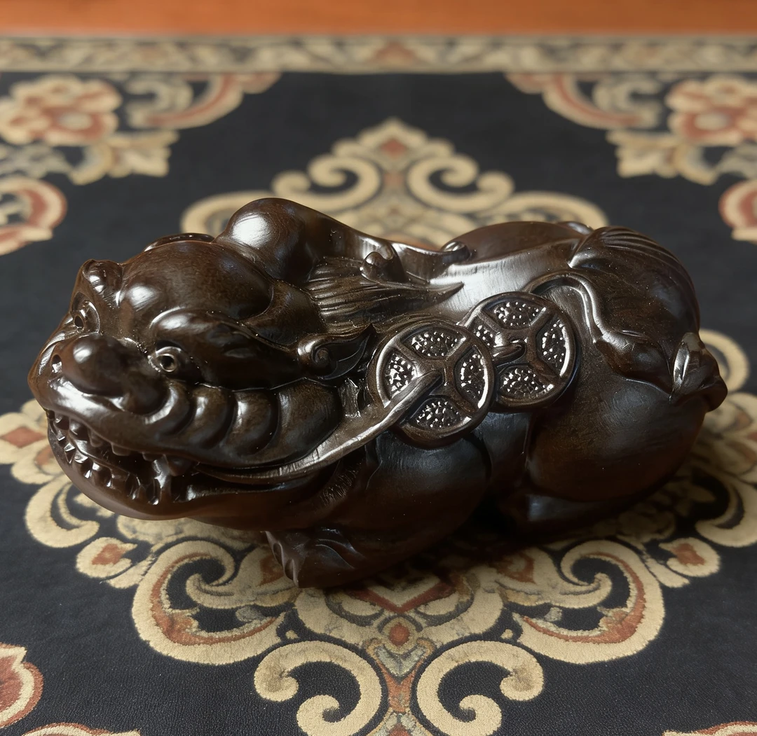 【限量福利】黑檀整木整雕小貔貅木雕摆件