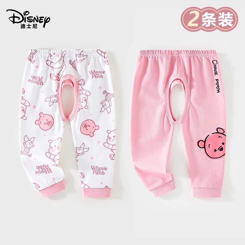 Disney/迪士尼 宝宝开裆裤纯棉春秋季裤子打底裤宝宝透气薄款长裤