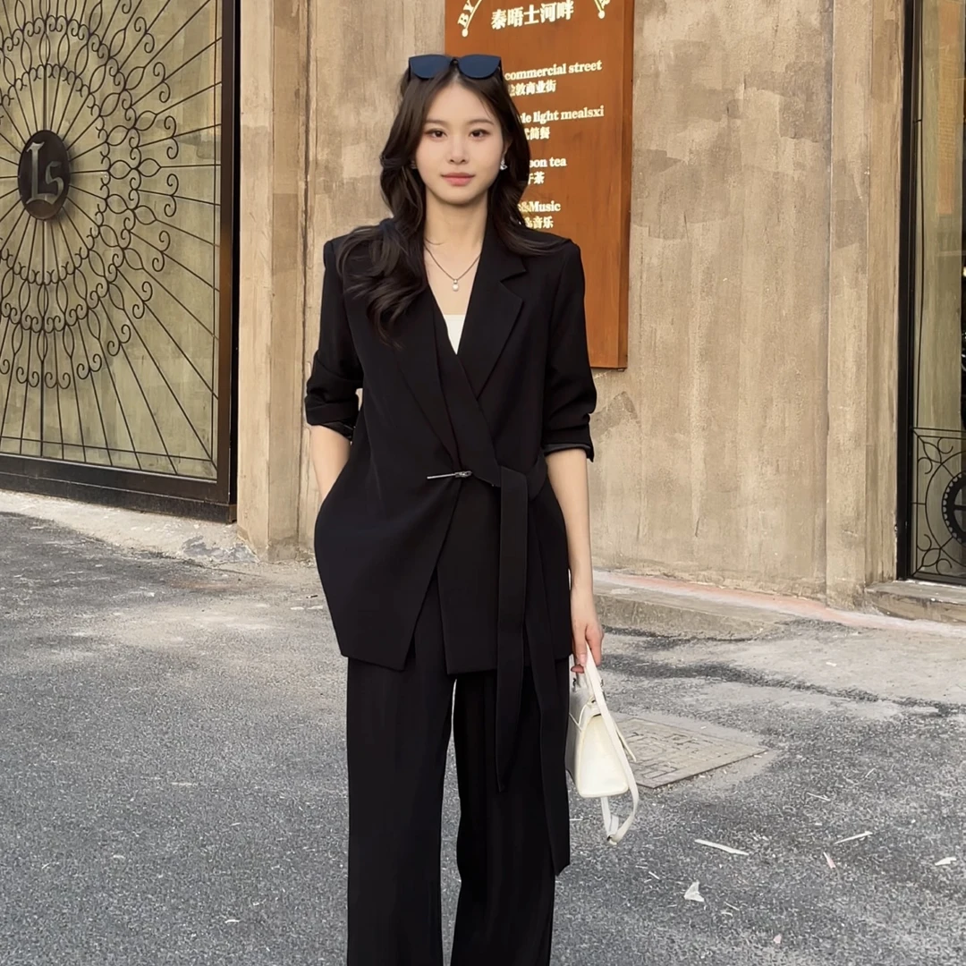 【楠楠】黑桃A 秋款高端轻奢气质时尚休闲西装外套女4CWDD3003