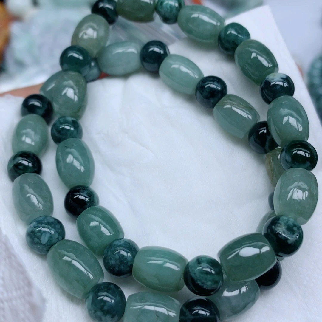 翡翠未镶嵌项链珠子批发