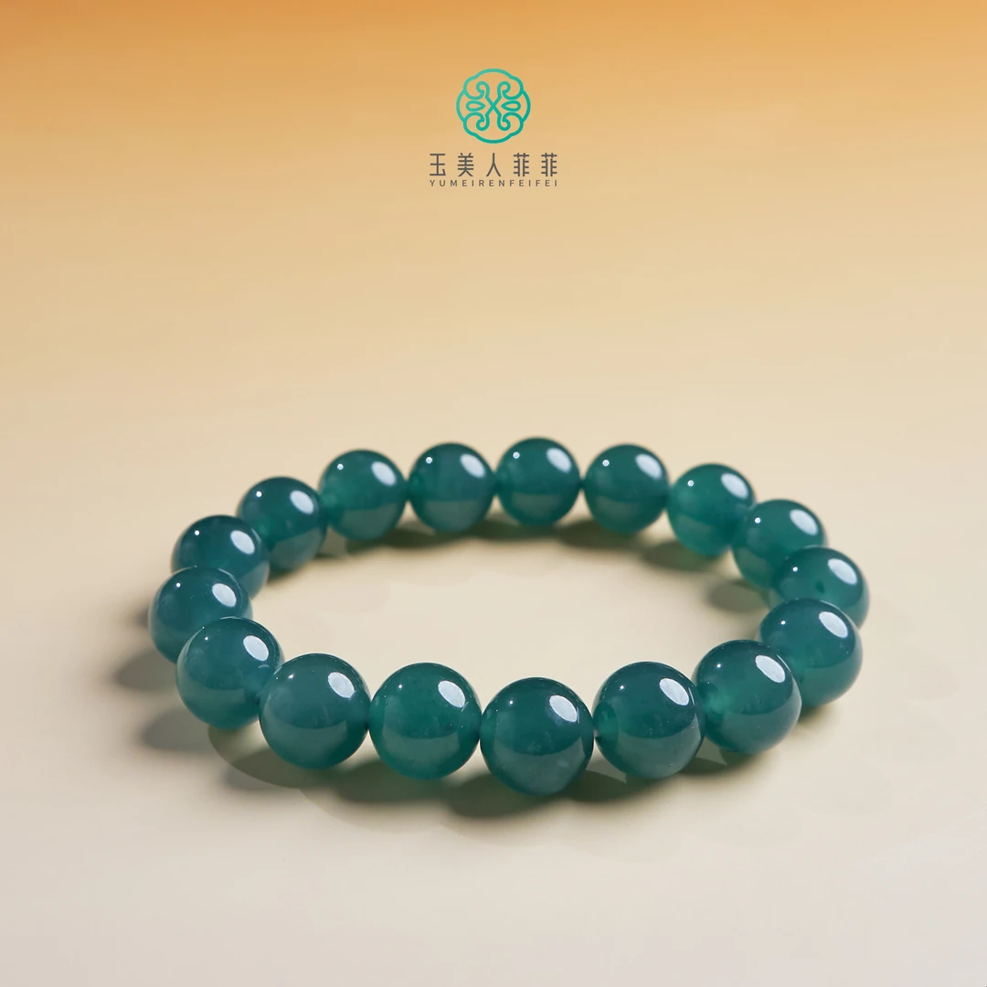 石惑珠宝·翡翠单圈圆珠手串约12mm#多样性发一