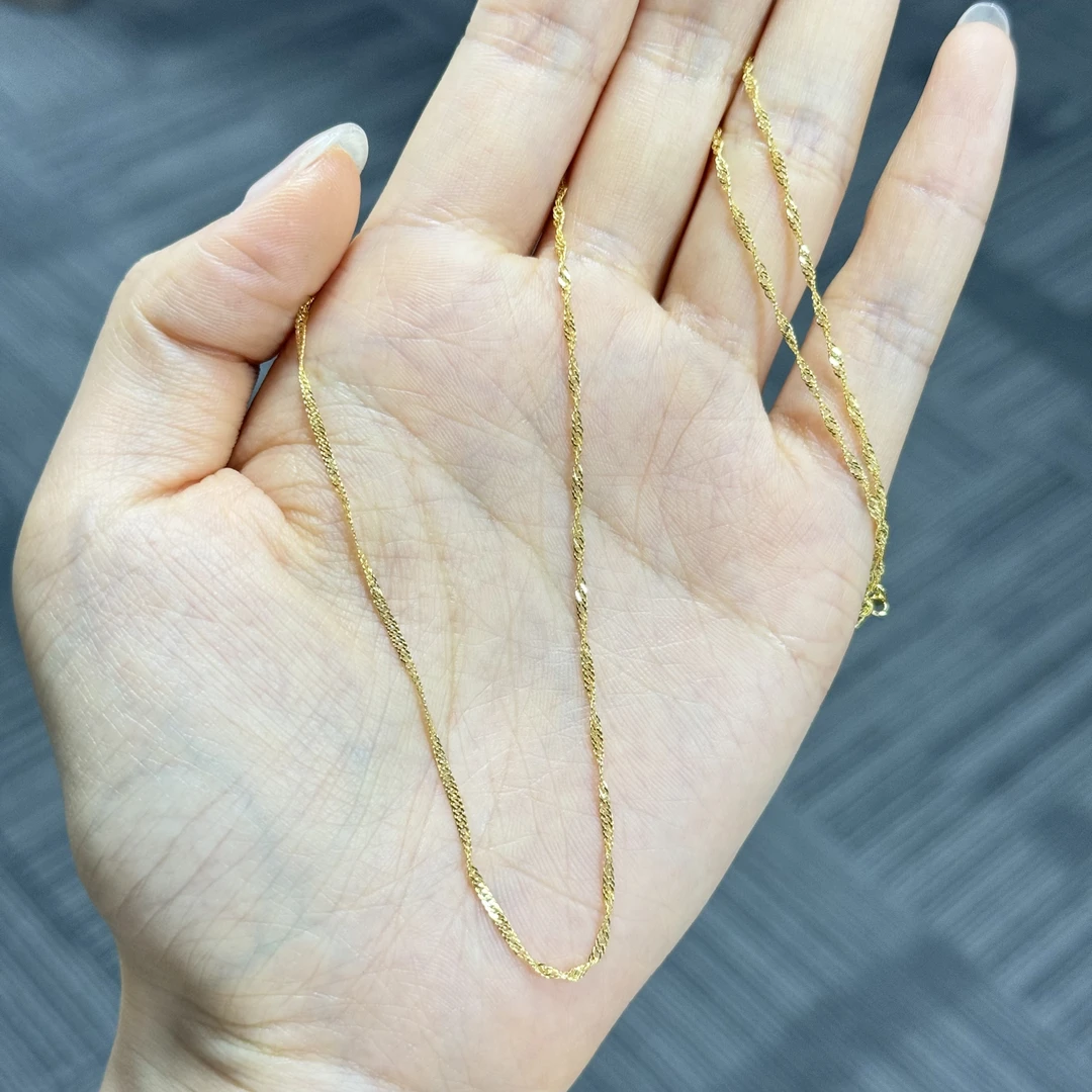 链子925银 S925银扭扭链精美锁骨链