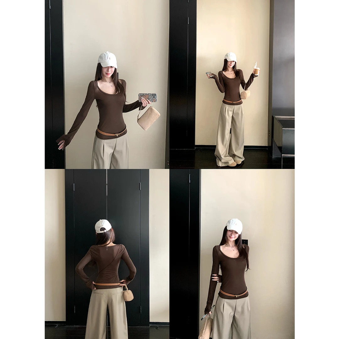 SKK“Soft时髦懒人”不辣的我不穿！100兰精天丝面膜T恤微透打底衫