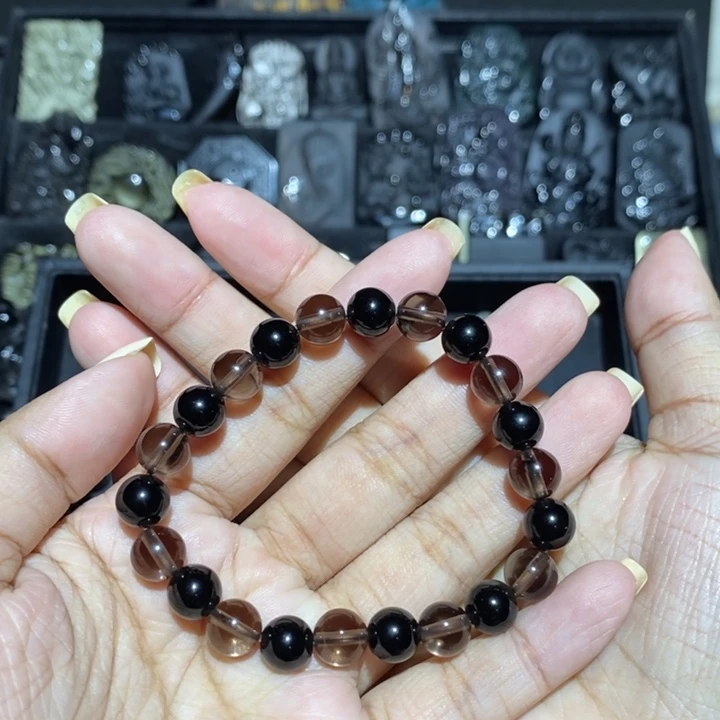 黑曜岩手链未镶嵌芋**仙