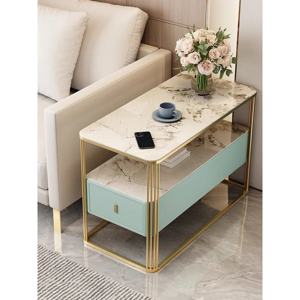 【碳素钢腿】轻奢高级感沙发边柜现代简约岩板边几客厅小茶几收纳