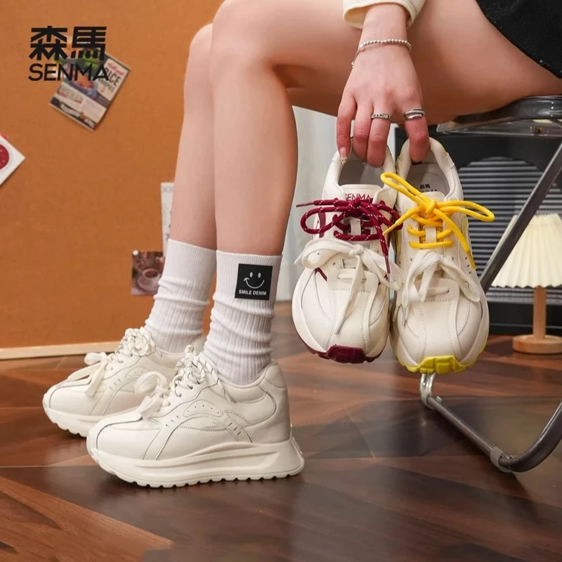 森马阿甘鞋女2025新款夏季爆款厚底百搭软底小白鞋运动休闲老爹鞋