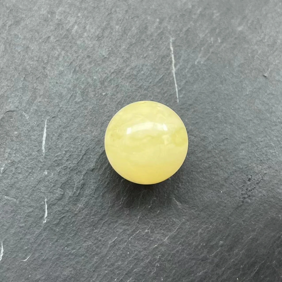 A325天然蜜蜡琥珀满蜡白花圆珠
