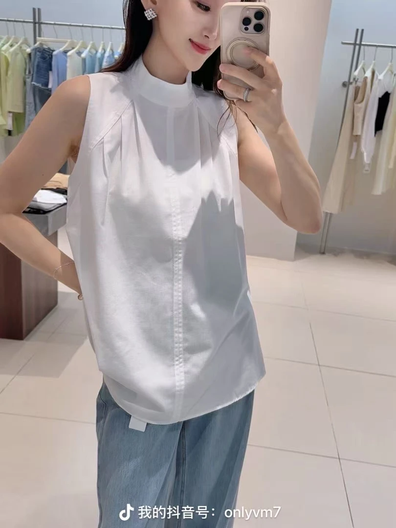 衬衫-B1355B550112艾家气质立领宽松无袖